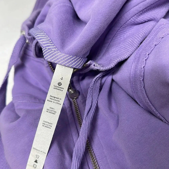 Lululemon Y2K Flashback Jacket Full Zip Hooded Hoodie Sweatshirt Purple Gray 4 - Picture 9 of 10